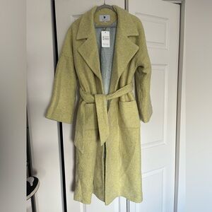 Lime green Belted Coat